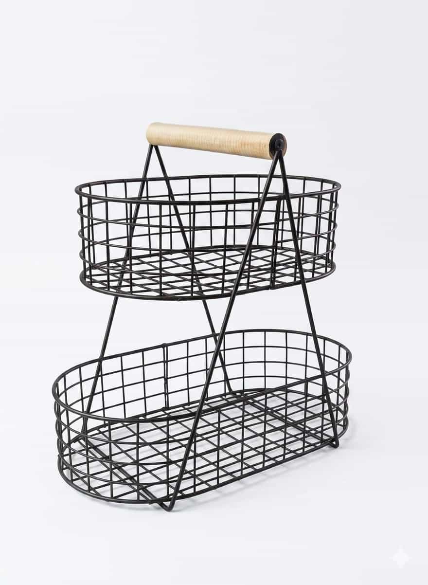 Oval Shaped 2 Tier Premium Fruit and vegetables Basket thumbnail 5