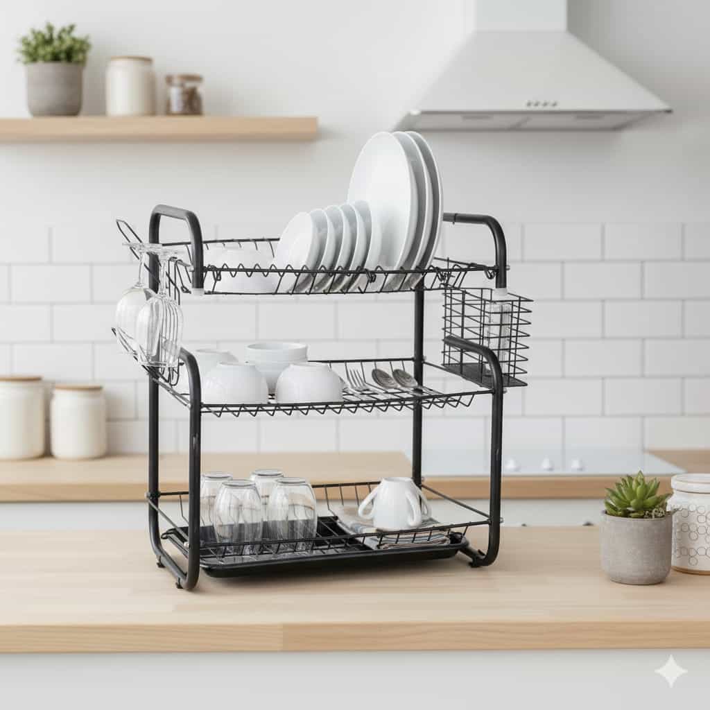 G Shape 3 Tier Plates Rack thumbnail 1