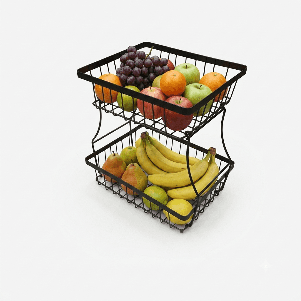 2-Tier Metal Fruit Basket Stand thumbnail 2