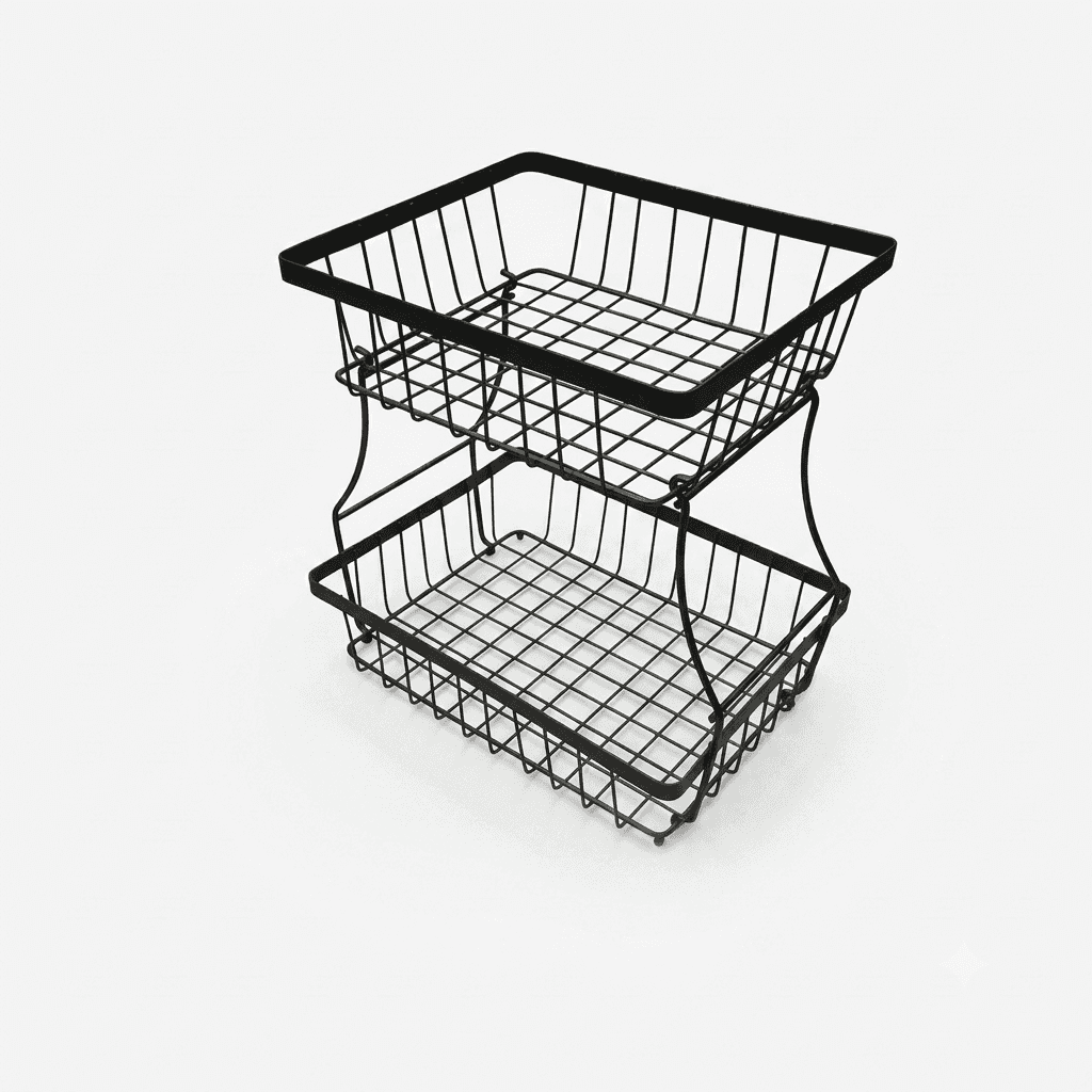 2-Tier Metal Fruit Basket Stand thumbnail 4