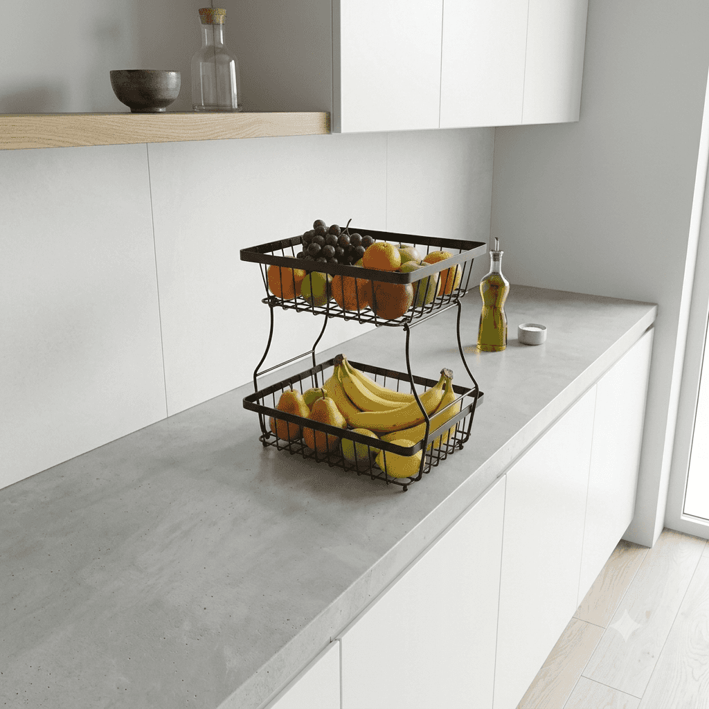 2-Tier Metal Fruit Basket Stand thumbnail 5