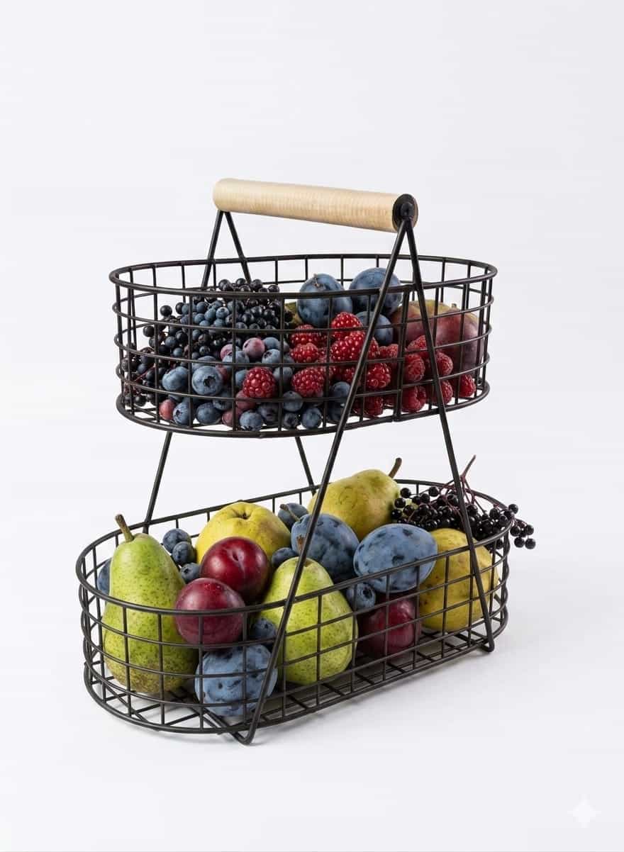 Oval Shaped 2 Tier Premium Fruit and vegetables Basket thumbnail 1