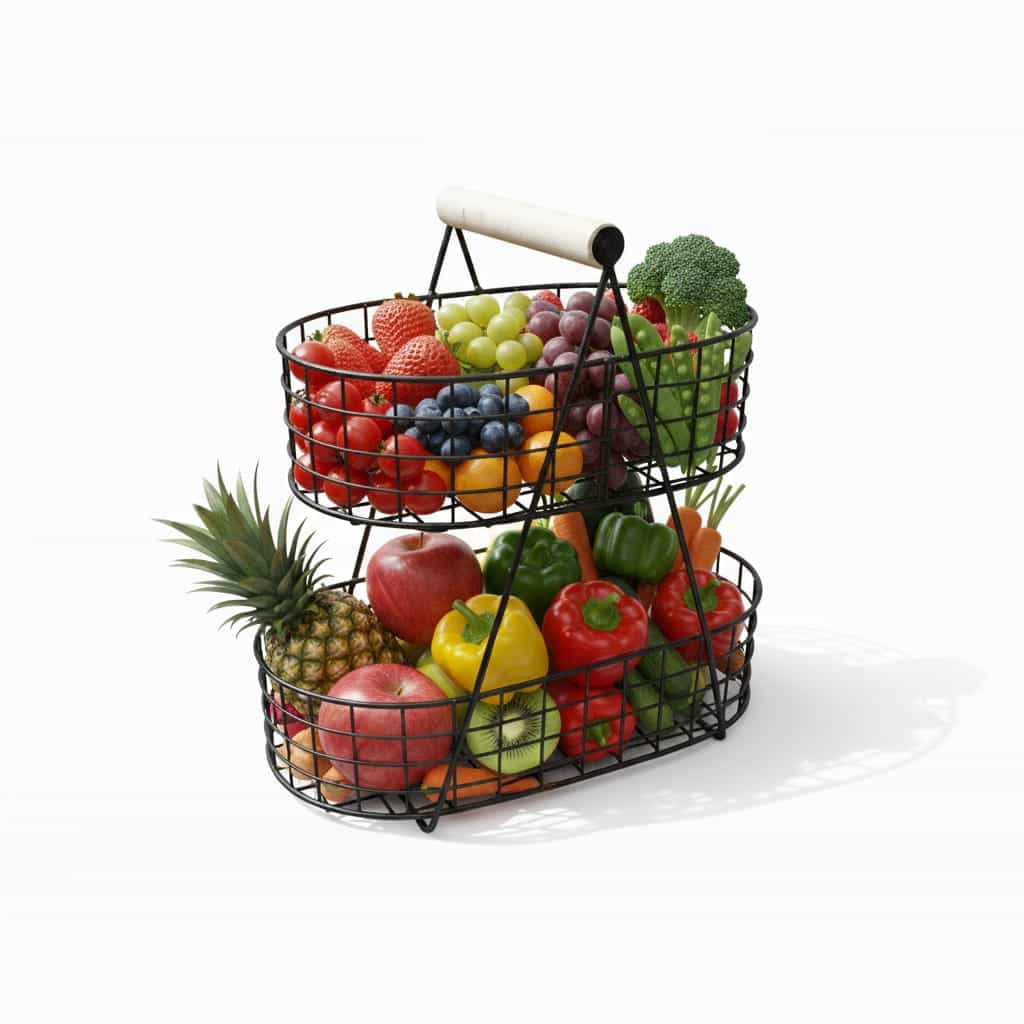 Oval Shaped 2 Tier Premium Fruit and vegetables Basket thumbnail 3