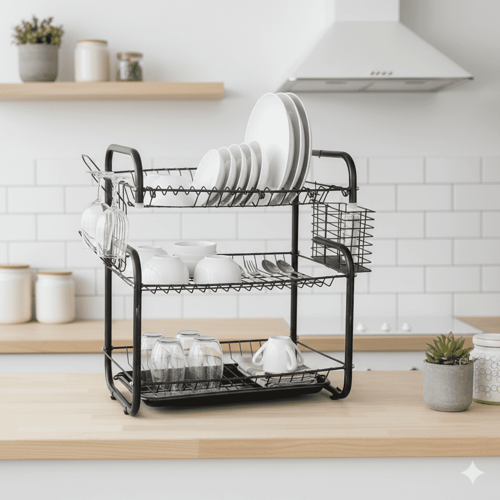 G Shape 3 Tier Plates Rack thumbnail 1