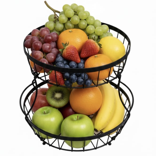 Detachable 2 tier fruit and vegetable basket - Image 1